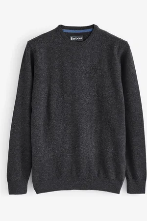 Barbour Charcoal Grey Lambswool Crew Neck Jumper M