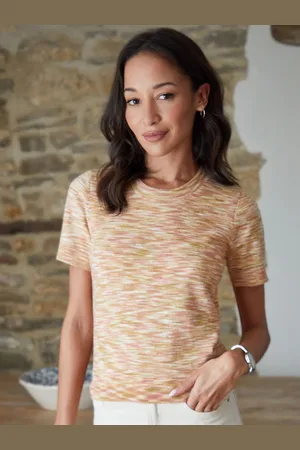 Threadbare Pink Stripe Short Sleeved Knitted T-Shirt AU 12
