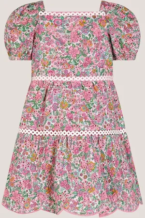 Monsoon Baby Broderie Floral Puff-Sleeve Dress 2