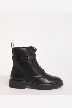 Simply Be Black Extra Wide Fit Classic Lace-Up Ankle Boots AU 7 (EU 38)