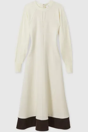 Reiss Caprice Petite Wool-Blend Hybrid Knitted Midi Dress AU 12
