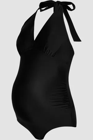 JoJo Maman Bébé Black Maternity Halterneck Swimsuit L