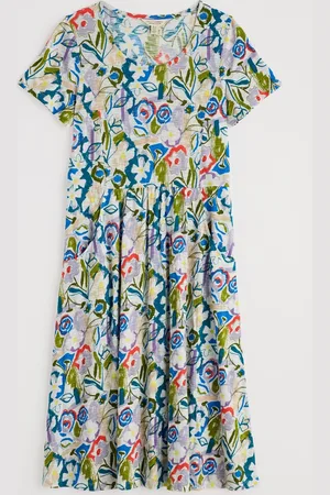Seasalt Cornwall Petite Enor Fit and Flare 100% Organic Cotton Dress 16