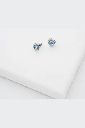 Ted Baker Silver/Blue SOLETIA: Solitaire Sparkle Crystal Stud Earrings One