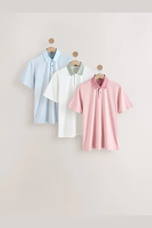 Next Regular Fit Short Sleeve Jersey Polo Shirts 3 Pack