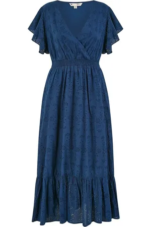Yumi Cotton Broderie Anglaise Wrap Midi Dress AU 22