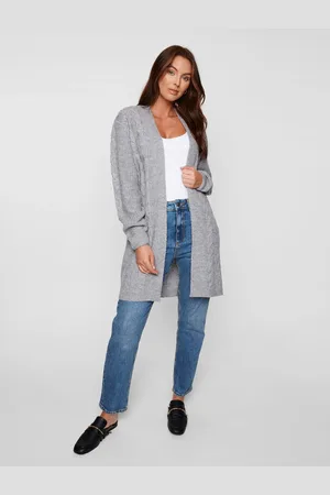 Threadbare Grey Curve Ladies Rozanna Cable Detail Cardigan AU 22