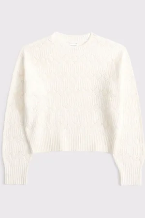 Abercrombie & Fitch Pointelle Crew Neck Stripe Knitted Jumper 15