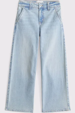 Abercrombie & Fitch Light Wash High Rise Wide Leg Jeans With Heart Pocket 7