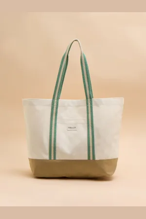 Joules Promenade Neutral Canvas Beach Bag One