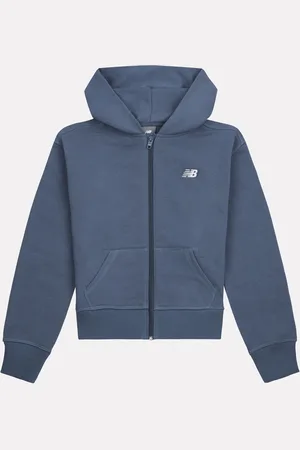 New Balance Blue Small Girls Brush Back Logo Zip Hoodie 12