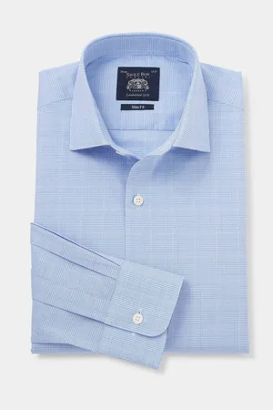 SAVILE ROW The Slim Fit 100% Cotton Check Formal Shirt AU 39 Regular