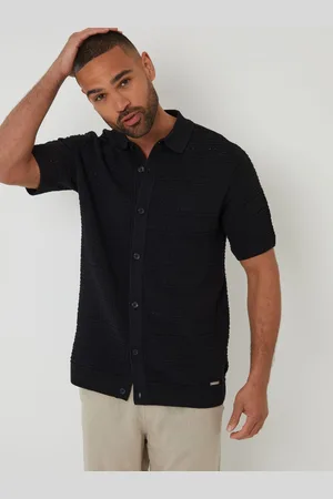 Threadbare Textured Knitted Button Through Polo Shirt xlarge