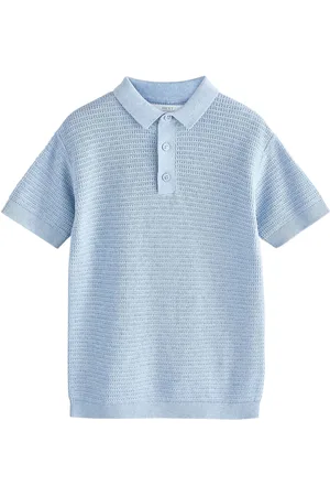 Next 100% Cotton Textured Short Sleeve Knitted Polo Shirt (3-16yrs) (3-16yrs) 13 Years (158cm)