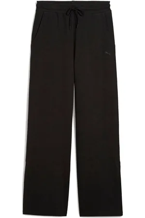 PUMA Black Womens HER Comfort High-Waist Straight Pants M