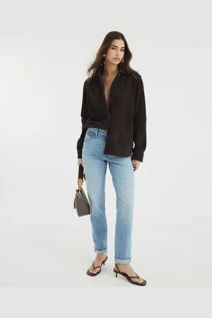 River Island Blue Light Mom Fit Sculpt Jeans AU 16 S