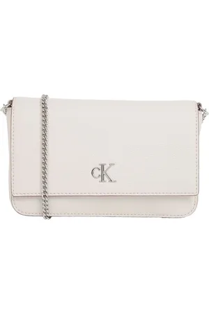 Calvin Klein White Minimal Monogram Flap Wallet One