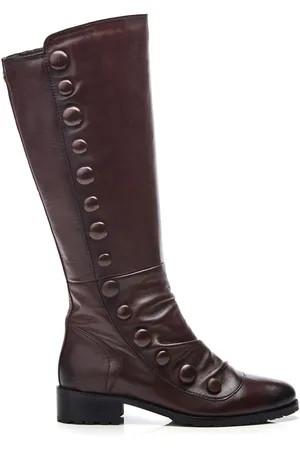 Moda In Pelle Red Irenne Long Covered Button Cleated Boots AU 5 (EU 36)