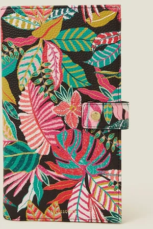 Accessorize Black Tropical Print Travel Wallet One