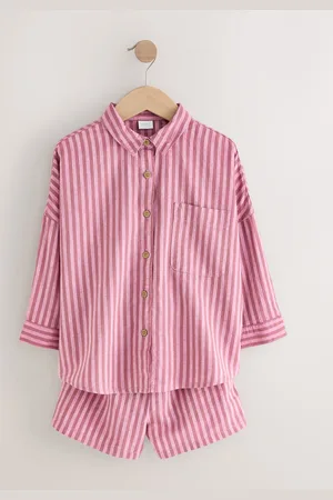Next Stripe Shirt And Shorts Co-ord Set (3-16yrs) 14 Years (164cm)