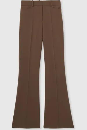 Reiss Mink Neutral Gabi Flared Suit Trousers 18