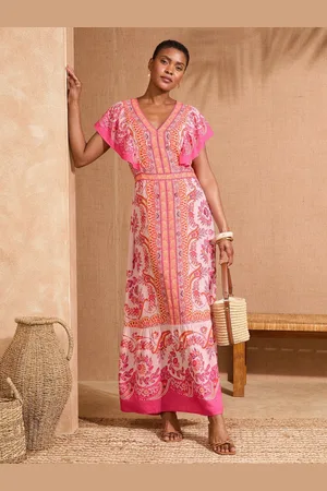 Love & Roses Woodlock Printed V-Neck Flutter Sleeve Midi Dress 12