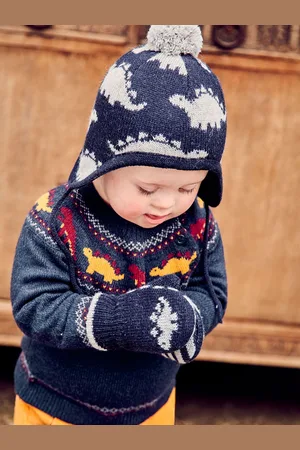 JoJo Maman Bébé Navy Dinosaur Hat 1