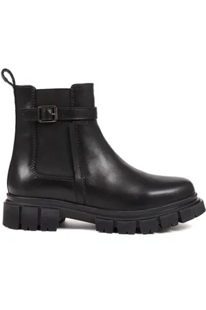 JONES BOOTMAKER Maelee Leather Ankle Black Boots AU 6 (EU 37)