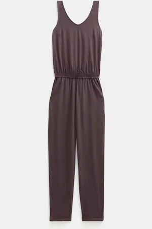 Hush Puppies Brown Cropped Jersey Jumpsuit XL