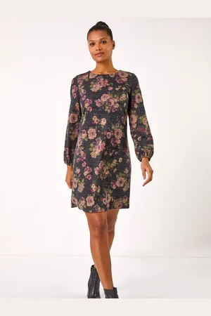 Roman Floral Print Stretch Swing Dress 14