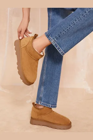 Friends Like These Tan Brown Cosy Faux Suede Fur Lined Low Ankle Boot AU 9 (EU 40)