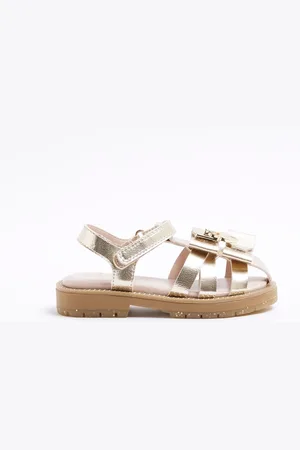 River Island Gold Girls Bow Fisherman Sandals AU 5 (EU 21.5)