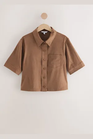 Next Faux Suede Short Sleeve Shirt AU 10