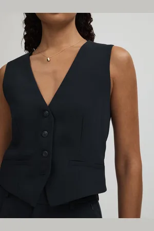 GOOD AMERICAN Navy Single Breasted Waistcoat XL