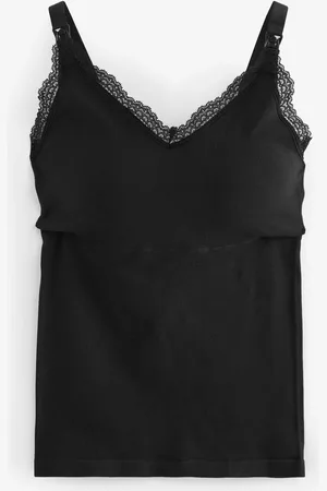 Next Black Maternity Nursing Lace Trim Vest Top L-XL