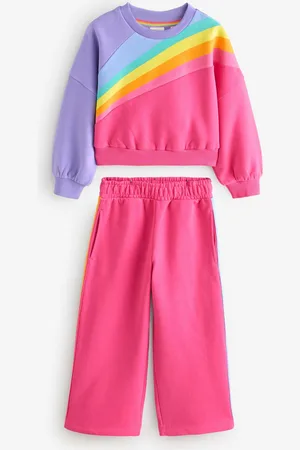 Little Bird Pink/Purple Rainbow Sweatshirt and Joggers Set 6