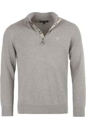 Barbour Grey 100% Cotton Quarter Zip Jumper XL