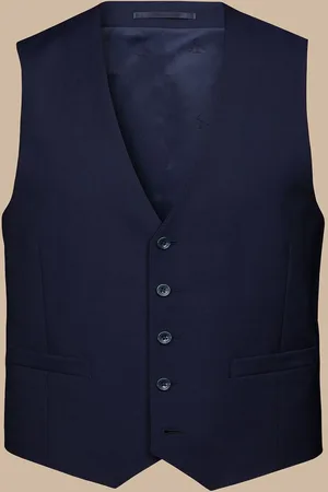 Charles Tyrwhitt Blue Adjustable Fit Italian Luxury Waistcoat 44 R