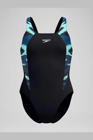 Speedo Black Hyperboom Splice Muscleback Swimsuit AU 16