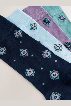 Next Black/Blue/Purple Pattern Pattern Modal Signature Socks 4 Pack UK 9