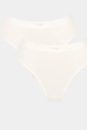 Sloggi EVER Ease White String Briefs 2 Pack XL