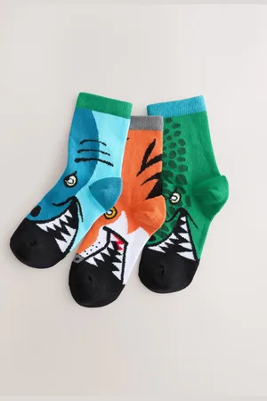 Next Blue/Orange/Green Animal Print Rich Socks 3 Pack 4-6.5