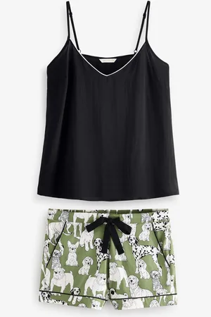 Cyberjammies Green Cami and Dog Print Shorts Set AU 14