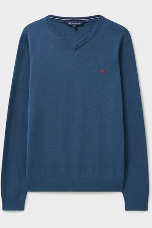 J.Crew Blue 100% Cotton V-Neck Sweatshirt XL