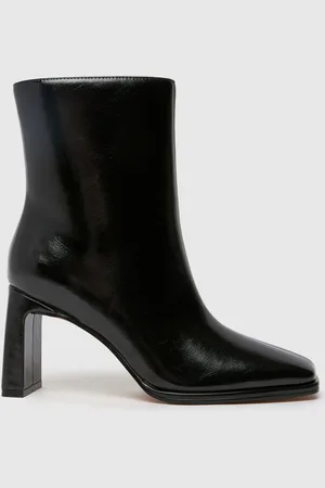 Schuh Becca Square Toe Heeled Black Boots AU 9 (EU 40)