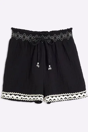 River Island Shirred Beach 100% Cotton Shorts M