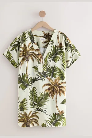 Next Kaftan Mini Dress with Linen 20tall