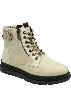Lotus White Zip Up Flat Ankle Boots AU 8 (EU 39)