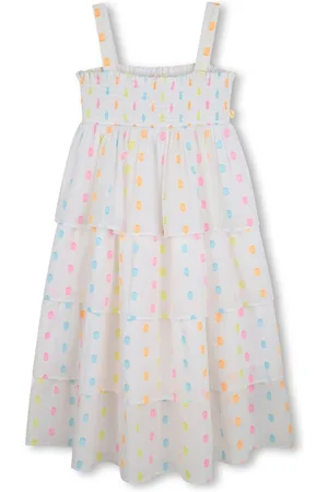 Billieblush Tiered Longline Multicolour Spot 100% Cotton Dress 6 Years (116cm)