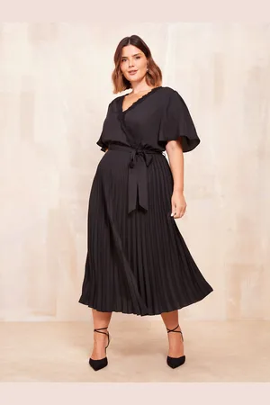 Friends Like These Curve Short Sleeve Pleated Midi Dress AU 28